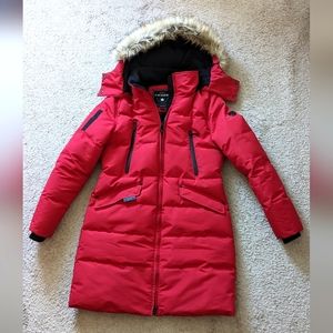 NOIZE red women's winter waterproof jacket puffer parka size M